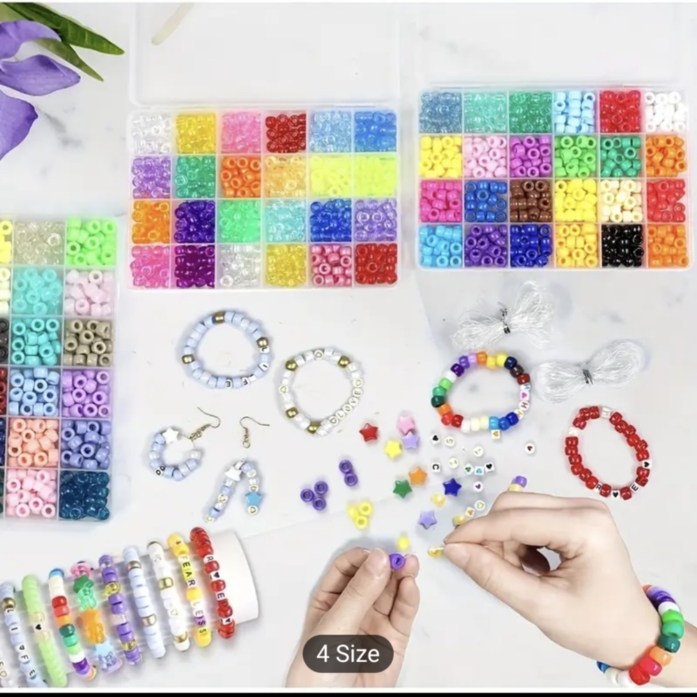 QUEFE 2350pcs, 64 Colors, Pony Beads for Bracelet Making Kit, Rainbow Kandi Bead - Picture 4 of 13
